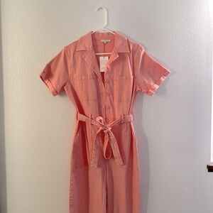 Brand new pink denim romper